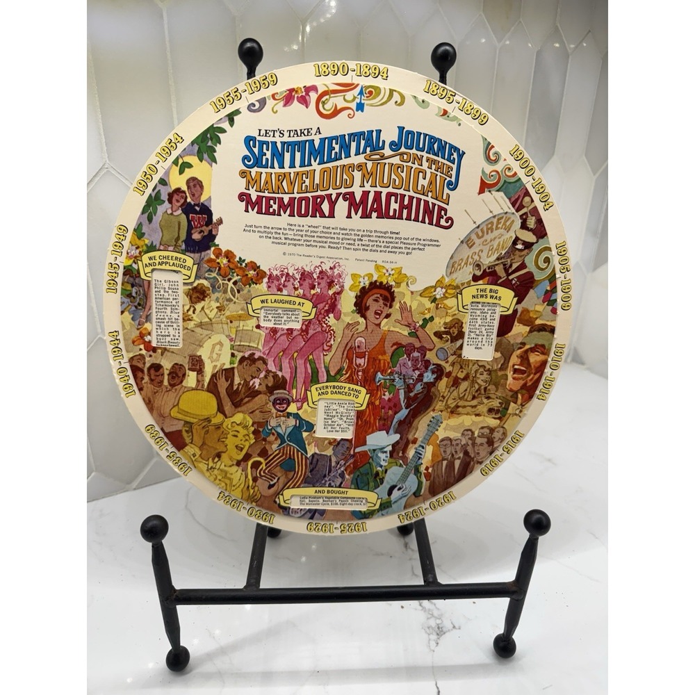 SENTIMENTAL JOURNEY 1890 1959 MUSICAL MEMORY MACHINE MOVIE‎ TRIVIA CARD WHEEL